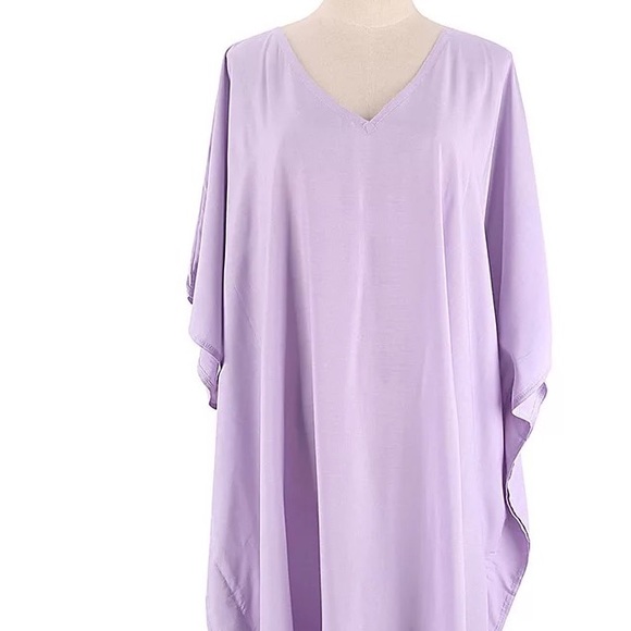 Lilac Shine Boho Cotton Kimono Flowy Oversized Kaftan Dress Maxi, S - Plus Size - Picture 5 of 6